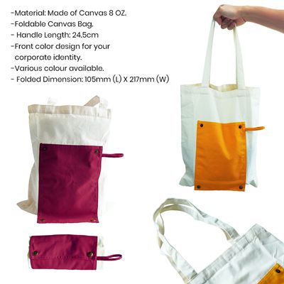 COLOR Foldable Canvas Bag - 8oz (350x380)