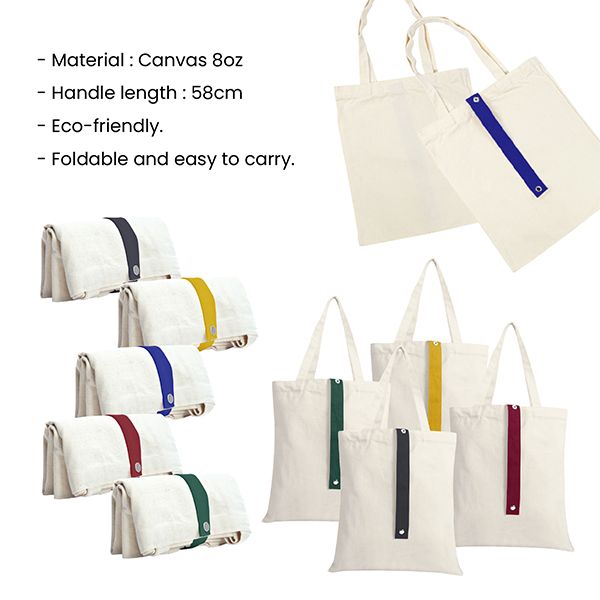 COLOR Strap Foldable Canvas Bag - 8oz (340x400)