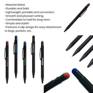 COLOUR Press Action Metal Ball Pen with Stylus