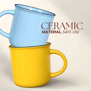 COLOUR Retro Rim Ceramic Mug - 320ml