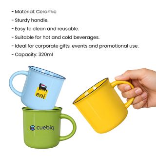 COLOUR Retro Rim Ceramic Mug - 320ml