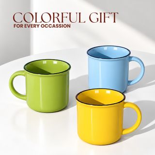 COLOUR Retro Rim Ceramic Mug - 320ml