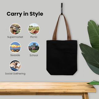 Colour Strip Black Canvas Bag V2 - 10oz (400x350x100)