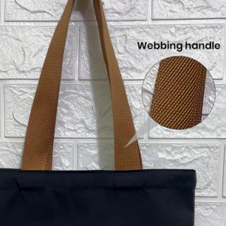 Colour Strip Black Canvas Bag - 10oz (340x310x100)
