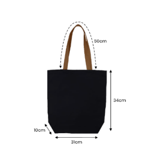 Colour Strip Black Canvas Bag - 10oz (340x310x100)