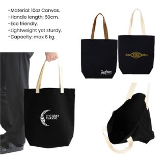 Colour Strip Black Canvas Bag - 10oz (340x310x100)