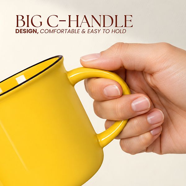 COLOUR Retro Rim Ceramic Mug - 320ml
