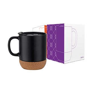 CORK 2 Tone Ceramic Mug with Cover - 350ml