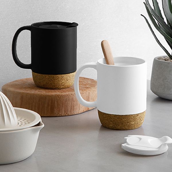 CORK 2 Tone Ceramic Mug with Cover – 350ml