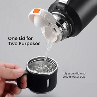 CUP Stainless Steel Vacuum Thermos Flask with Handle - 600ml