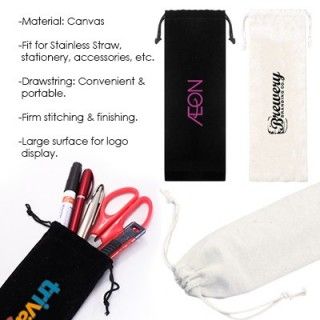 Cutlery, Straw & General Canvas Drawstring Pouch