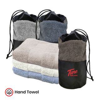 Pure Cotton Towel with Drawstring Pouch (740x340) - 100g
