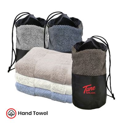 Pure Cotton Towel with Drawstring Pouch (740x340) - 100g