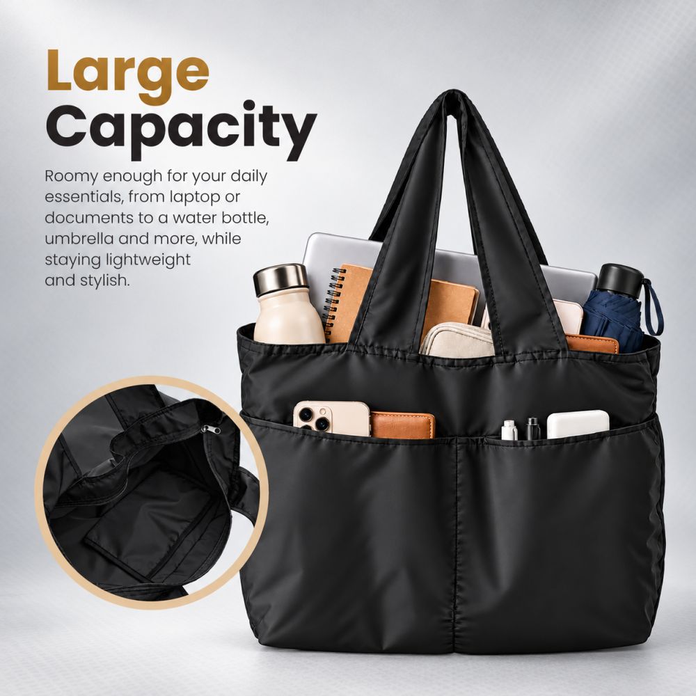 FLEXI Carry Foldable Tote Bag with Zippered