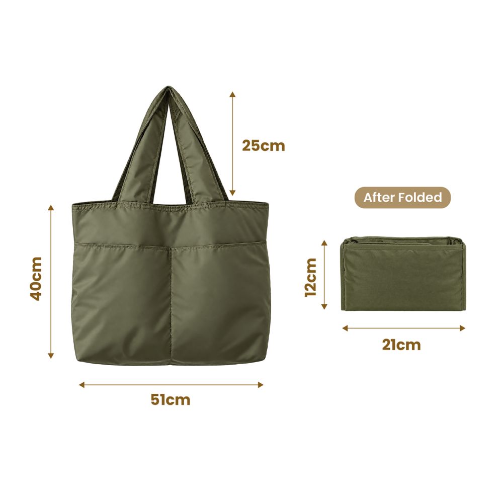 FLEXI Carry Foldable Tote Bag with Zippered
