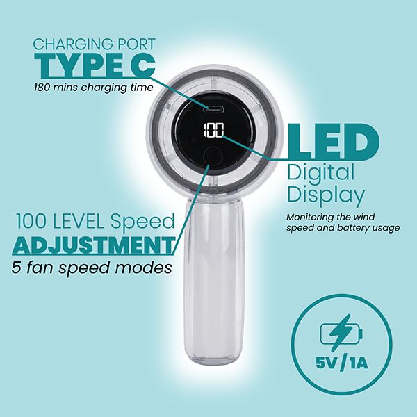 FLOW Handheld LED Mini Fan - 1800mAh