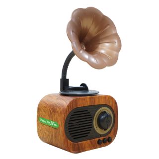 Gramophone Vintage Bluetooth Speaker with FM Radio - 1200mAh