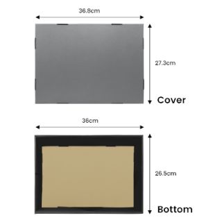Grey Gift Box 1 Compartment with Shredded Paper - L Size