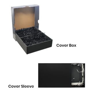 Grey Gift Box 2 Compartment with Shredded Paper- L Size