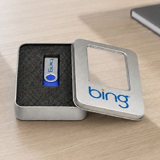 Half Window USB Metal Tin Box with White Sleeve
