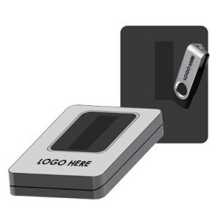 Half Window USB Metal Tin Box with White Sleeve