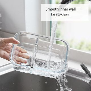 High Borosilicate Glass Lunch 2 Compartment - 1040ml