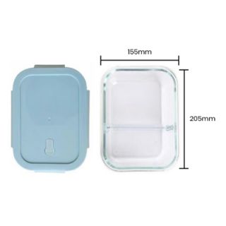 High Borosilicate Glass Lunch 2 Compartment - 1040ml