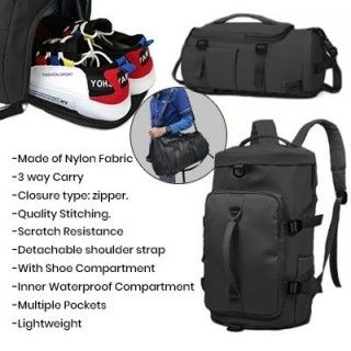HYKE 2 Travel Nylon Duffel Two Way Bag
