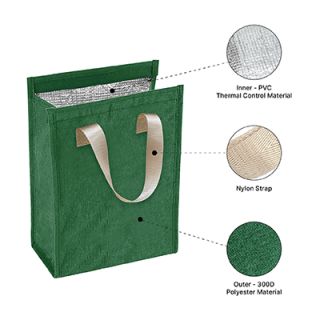 Insulated Thermal Polyester Lunch Cooler Bag - L