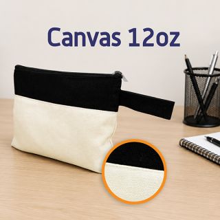 JIWA Canvas Zippered Pouch Travel Organizer - 12oz