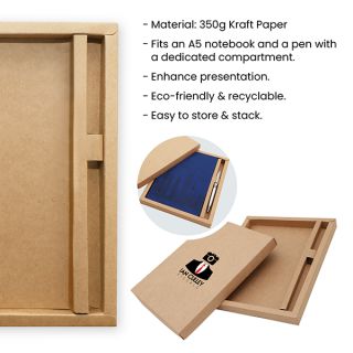 KRAFT Notebook with Pen Gift Box