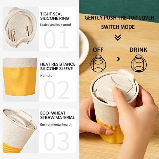 LATTE Eco-Wheat Tumbler with Silicone Holder - 350ml