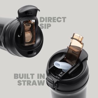 LINK Dual Lid 316 S.Steel Bottle with Straw - 600ml