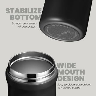 LINK Dual Lid 316 S.Steel Bottle with Straw - 600ml