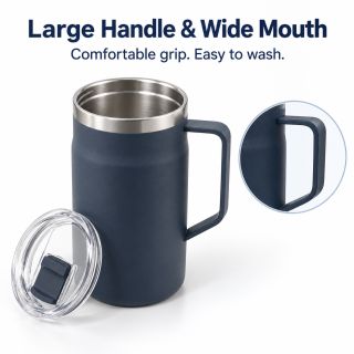 LOCK Stainless Steel Mug with Cover - 650ml