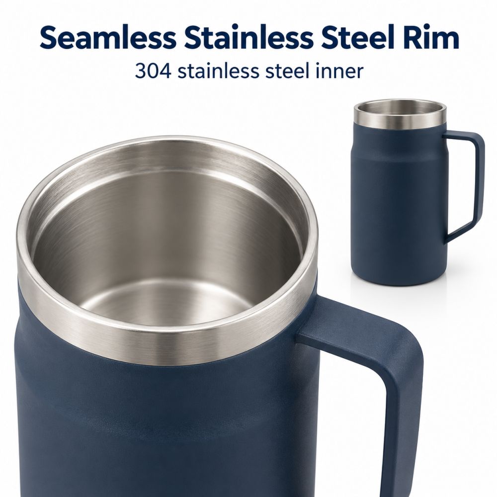 LOCK Stainless Steel Mug with Cover - 650ml