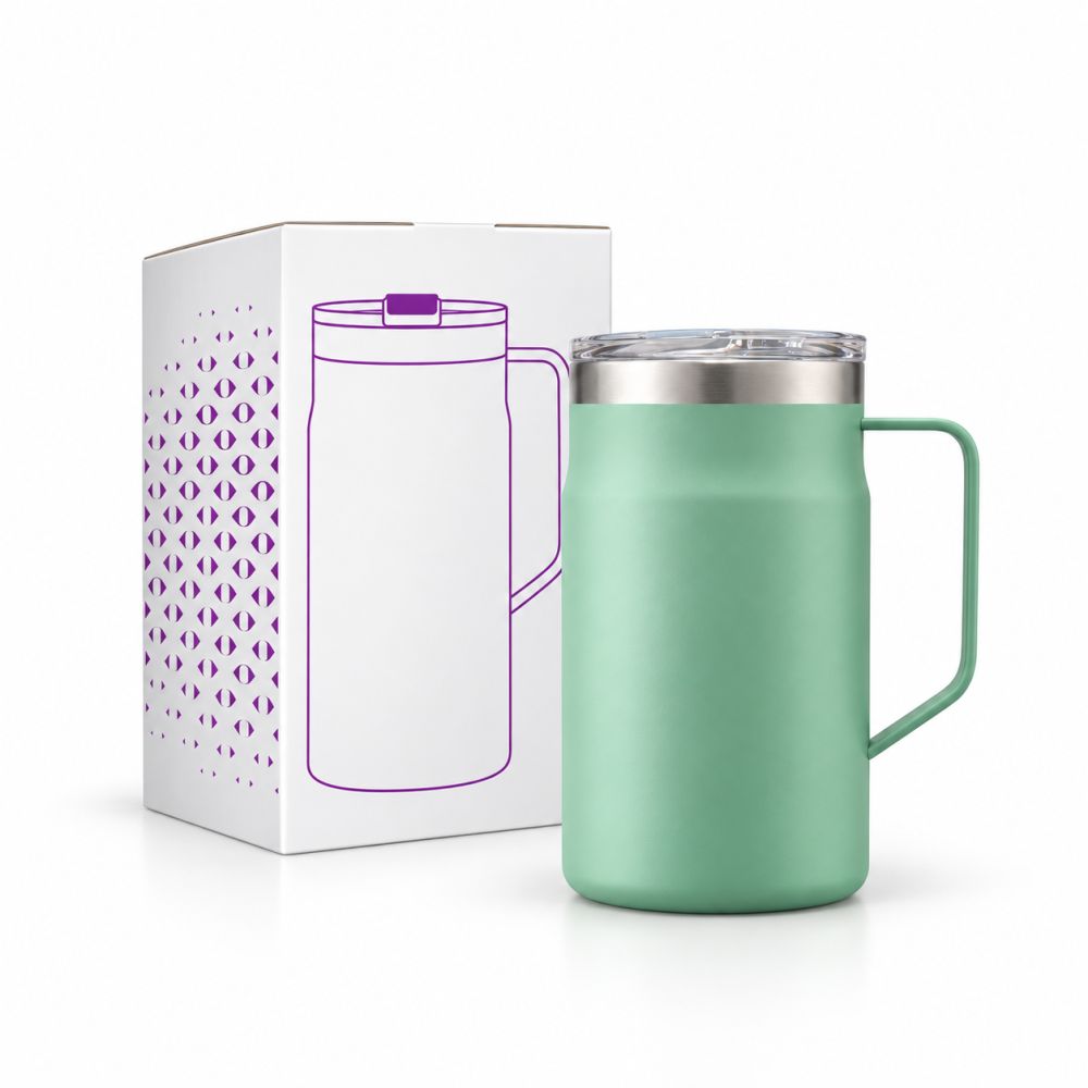 LOCK Stainless Steel Mug with Cover - 650ml