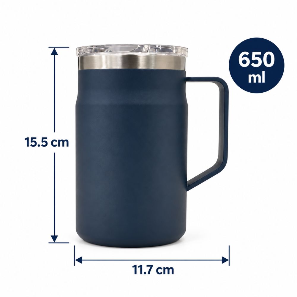 LOCK Stainless Steel Mug with Cover - 650ml