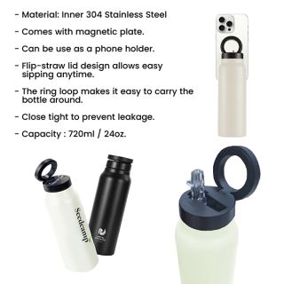 MAGG Magnetic Ring S.S Thermos with Straw Lid - 720ml