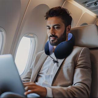 MEMORY Foam Travel Pillow with Flight Pouch