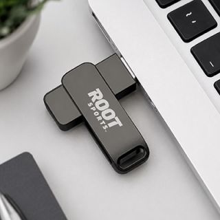 Metal Swing Black USB Flash Drive - 8GB