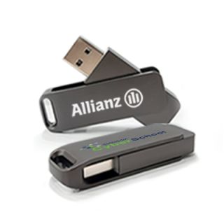 Metal Swing Black USB Flash Drive - 8GB