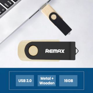 Metal Swivel Black Wooden USB Flash Drive - 16GB