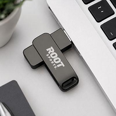 Metal Swing Black USB Flash Drive - 8GB