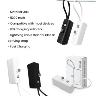 MICO 2-in-1 Mini Fast charging Mini Power bank - 5000mAh