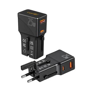 MINI Travel Adapter PD25W 1 USB-C + 1 USB-A Charger
