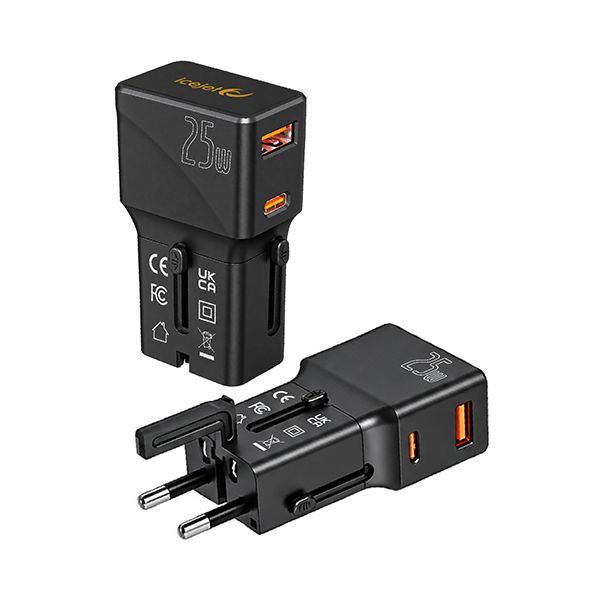 MINI Travel Adapter PD25W 1 USB-C + 1 USB-A Charger
