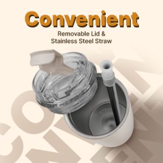 MOFI Stainless Steel Tumbler with Straw - 380ml