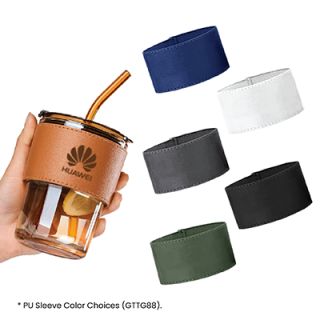 MONTE 2 Premium Color Glass Mug with PU Sleeve - 400ml