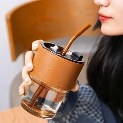MONTE 2 Premium Color Glass Mug with PU Sleeve - 400ml